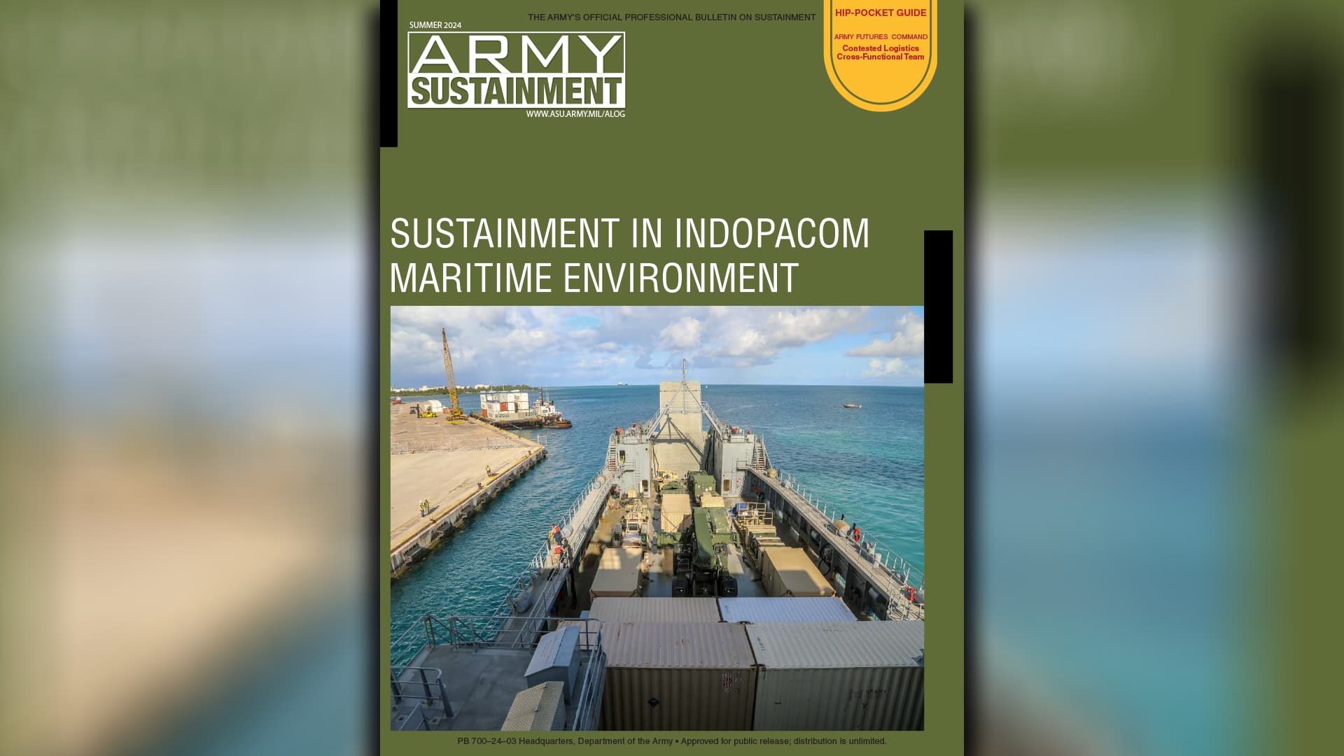 Front cover of the Army Sustainment Summer 2024 Issue.