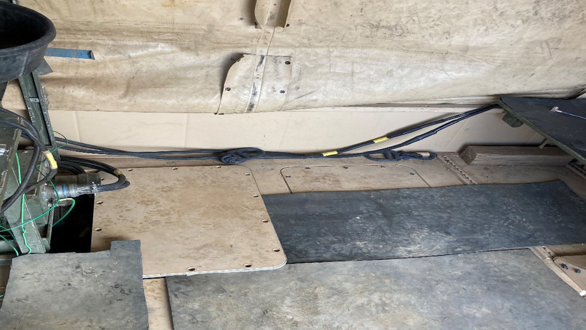 photo 5 of power supply cables  routed from the JLTV to the inverter/converter