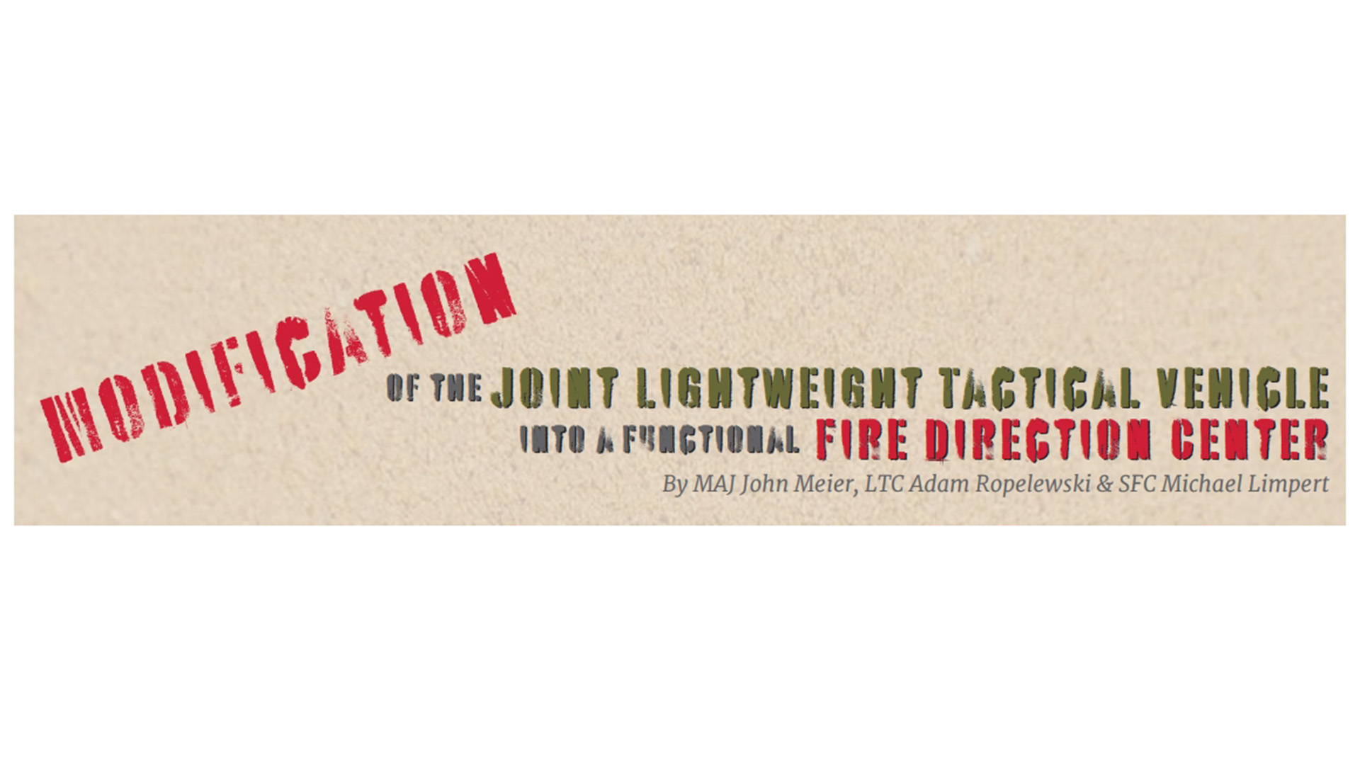 photo of the article's title that reads: techniques for mortar ammunition planning