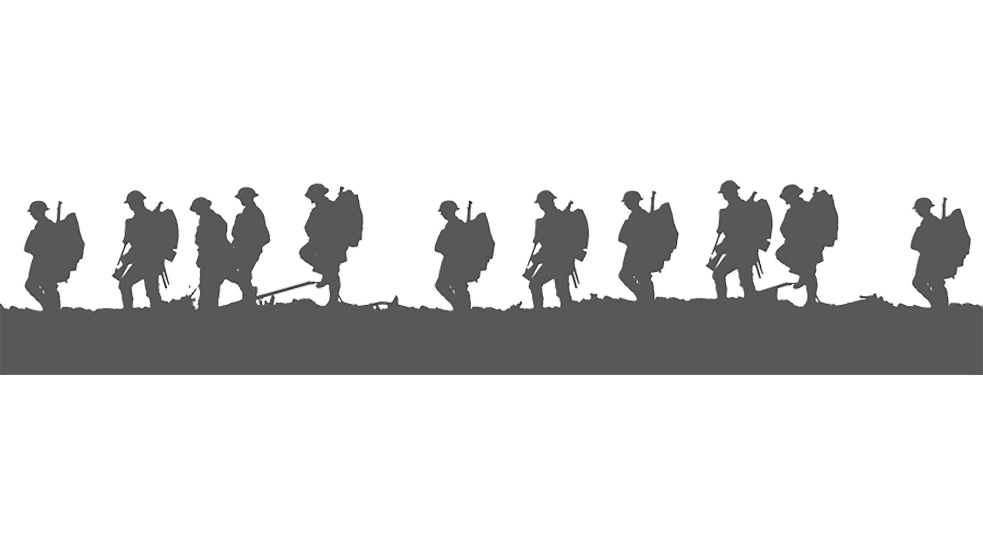 silhouette of soldiers.