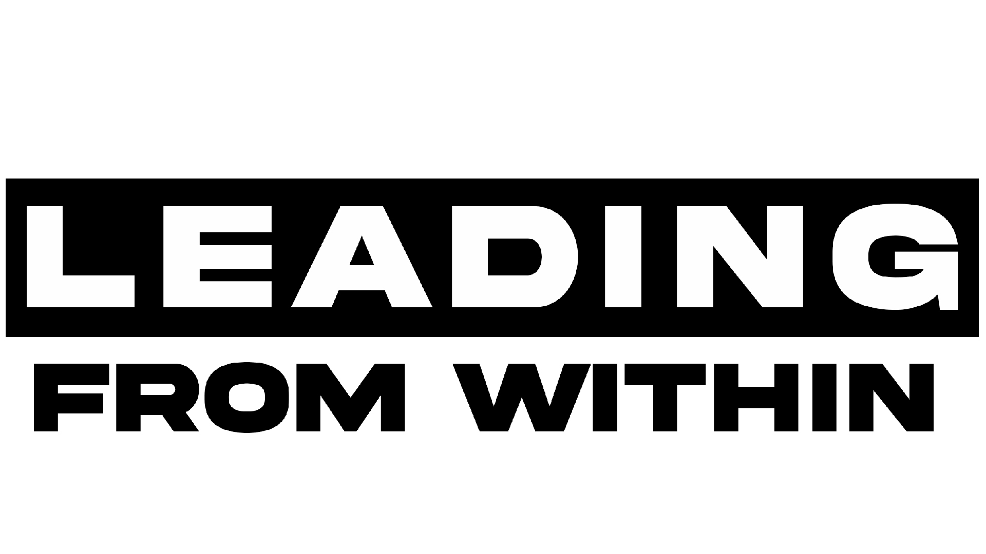 Title slide with white text on a white and black background reading 'Leading From Within'