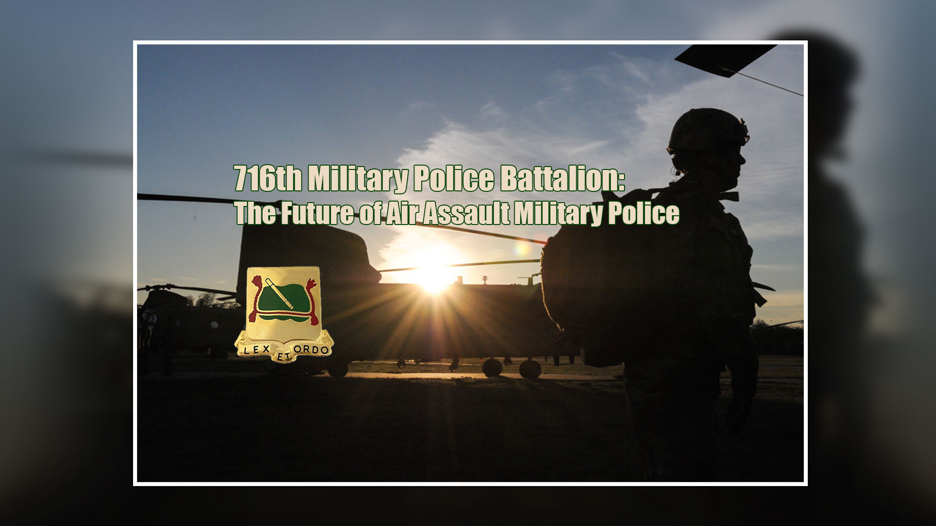 Cover of the 2025 Military Police Journal featuring the 716th Military Police Battalion, highlighting unit readiness, mission focus, and operational leadership.