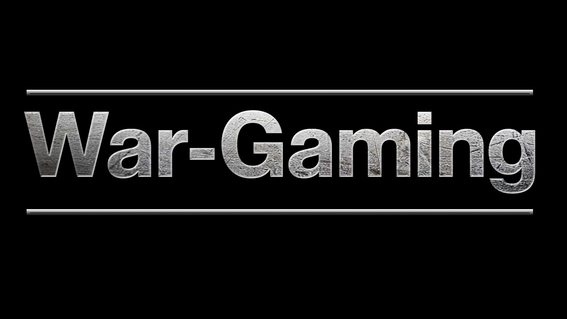 an image with 'War-Gaming' text in a metallic, embossed style against a black background with horizontal lines above and below it.