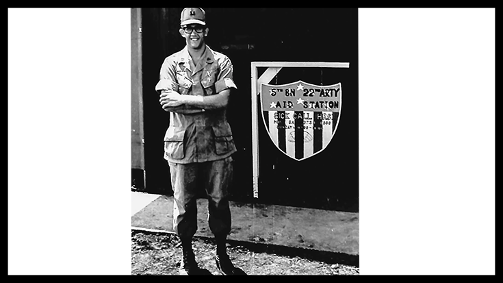 Capt. Blanck outside a medical aid station in Vietnam.
