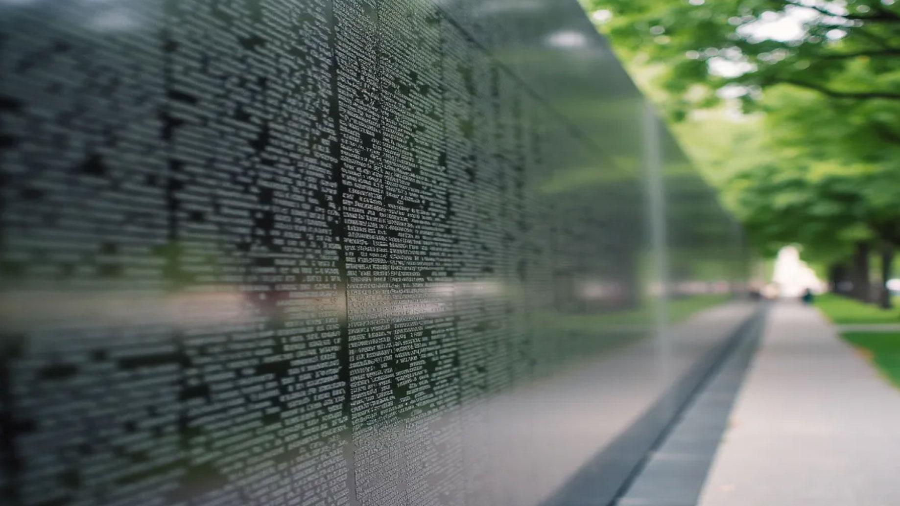 Names engraved on the Vietnam Veterans Memorial wall