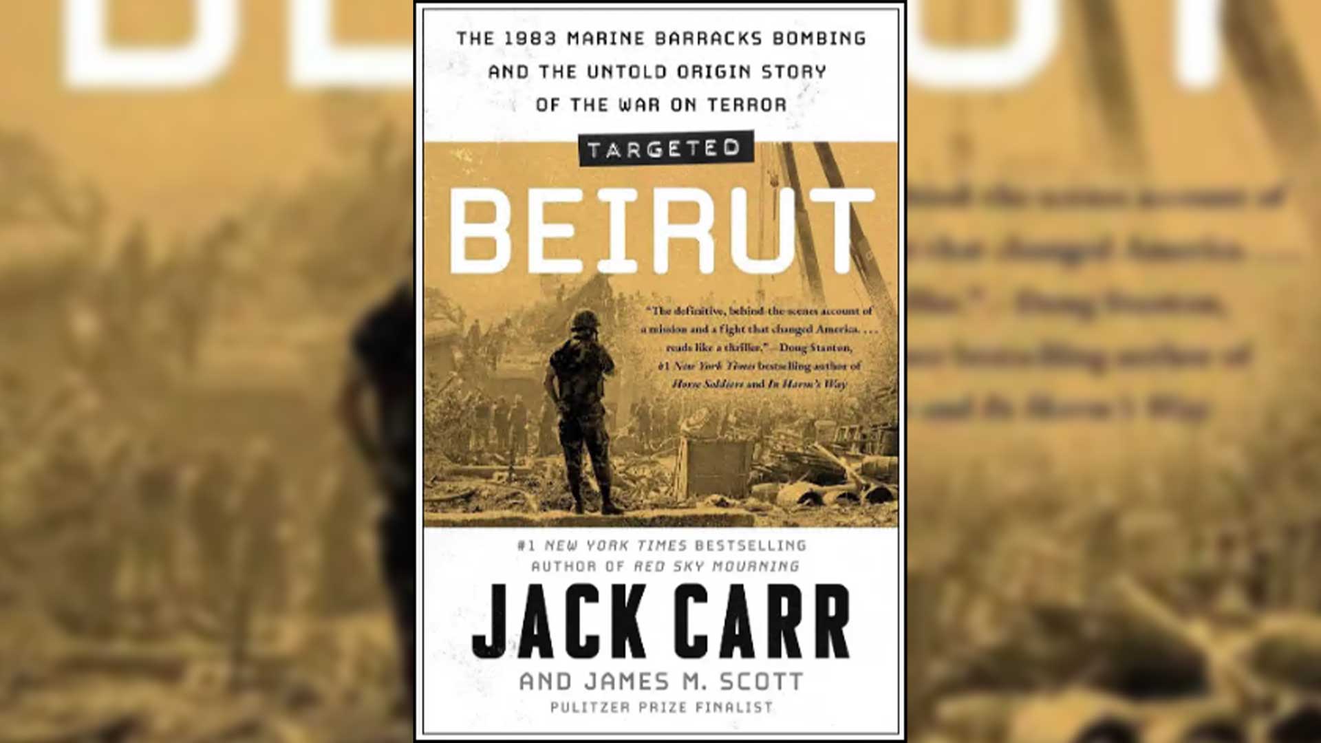 Targeted Beirut book cover by Jack Carr and James M. Scott - about the 1983 Marine barracks bombing.